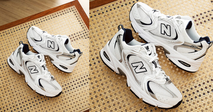 New Balance 530 in White on Ratan Effect Table